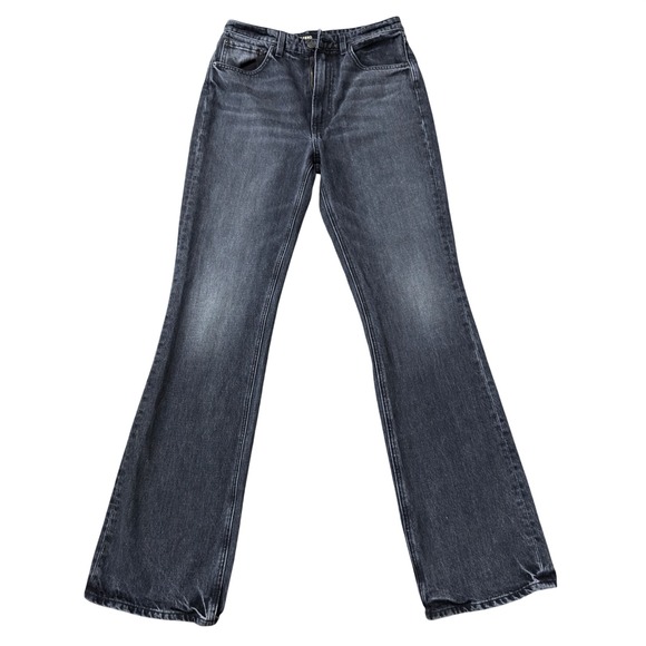 GRLFRND Denim - GRLFRND Womens High Rise Flare Jeans Faded Black Denim Made in LA Size 28 AA30